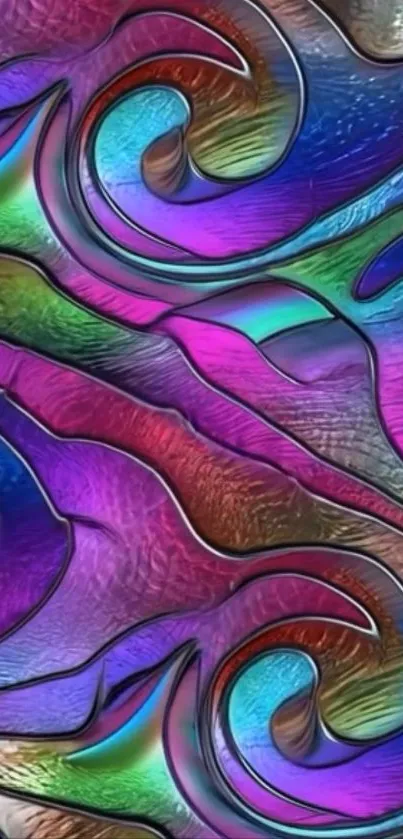 Colorful abstraction with swirling patterns