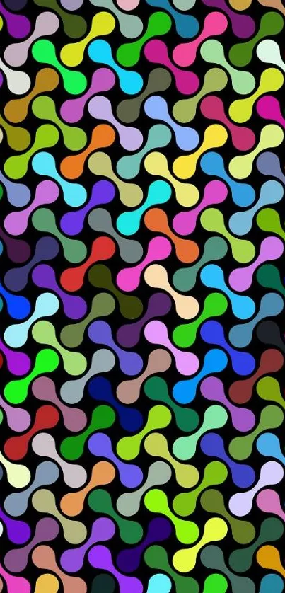 A vibrant, colorful geometric pattern wallpaper for mobile phones.