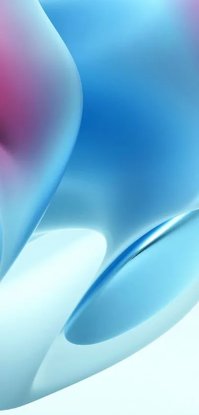 Abstract mobile wallpaper with swirling blue and pink colors.