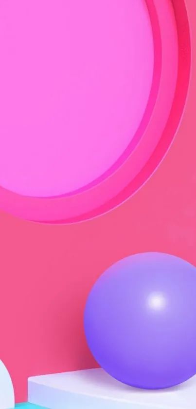 Vibrant abstract wallpaper with pink and purple hues.