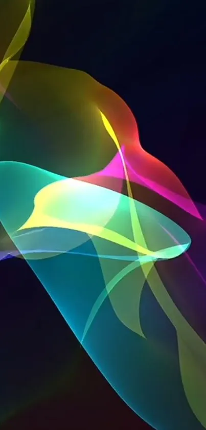 Colorful abstract phone wallpaper with fluid waves.