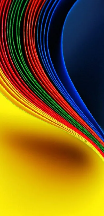 Colorful abstract mobile wallpaper with curves in bold hues.