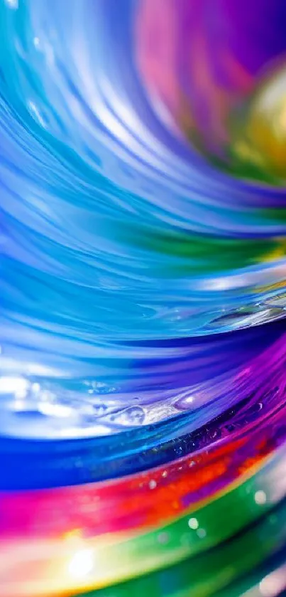 Vibrant abstract swirl wallpaper with blue dominance.