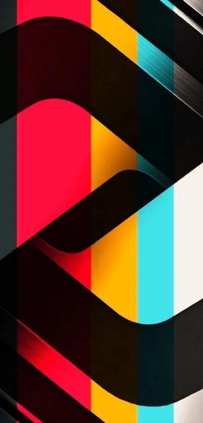 Colorful abstract phone wallpaper with bold geometric shapes and vibrant colors.