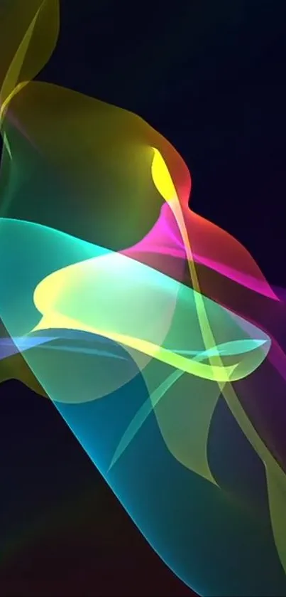 Colorful abstract mobile wallpaper with vibrant swirling design.