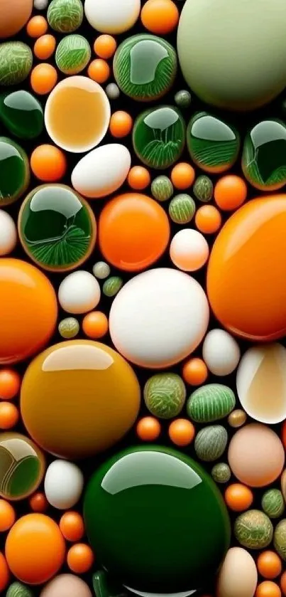 Colorful abstract spheres on a wallpaper.