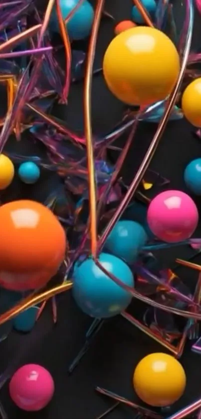 Colorful abstract spheres with vibrant design.