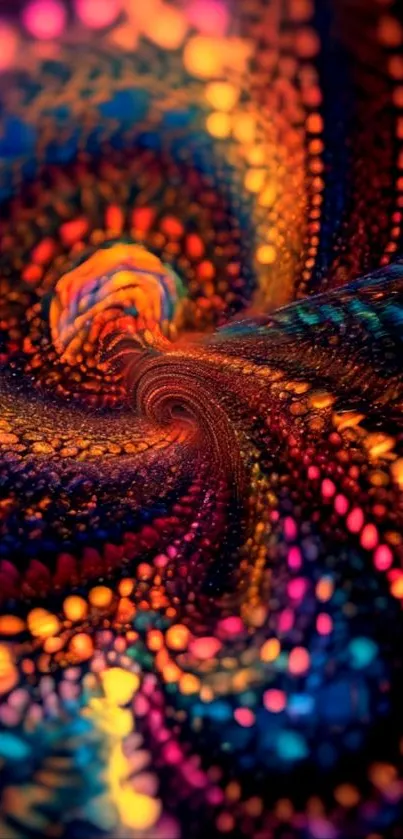 Colorful abstract spiral design mobile wallpaper.