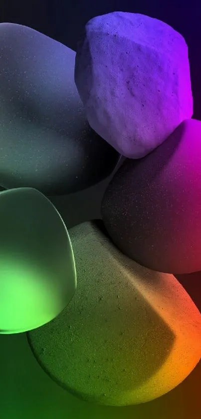 Colorful abstract stones mobile wallpaper with vibrant hues.