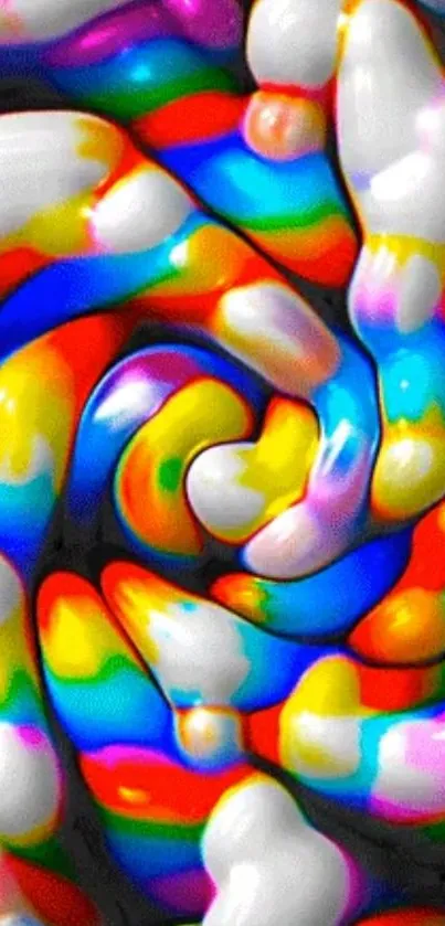 Vibrant colorful abstract swirl wallpaper.