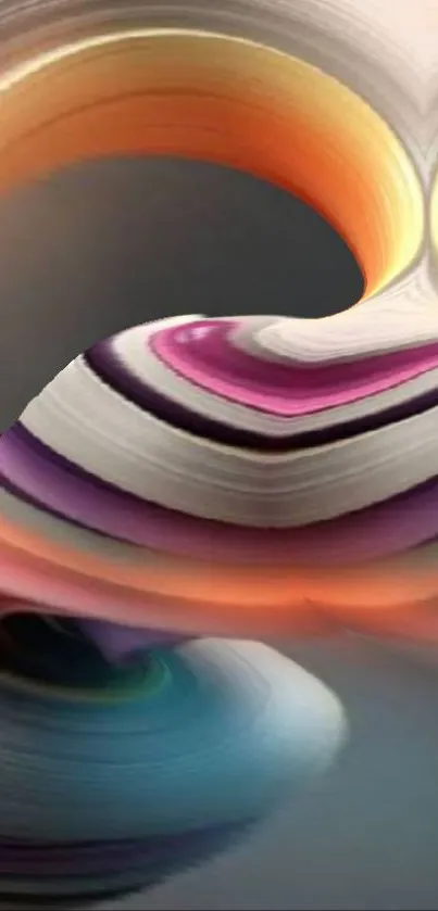 Colorful abstract swirl design in vibrant hues for mobile wallpaper.