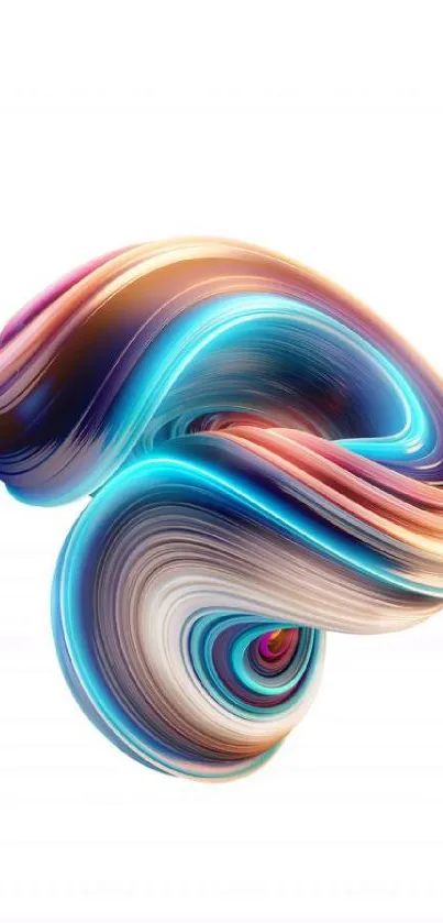 Vibrant and colorful abstract swirl design on a white background.