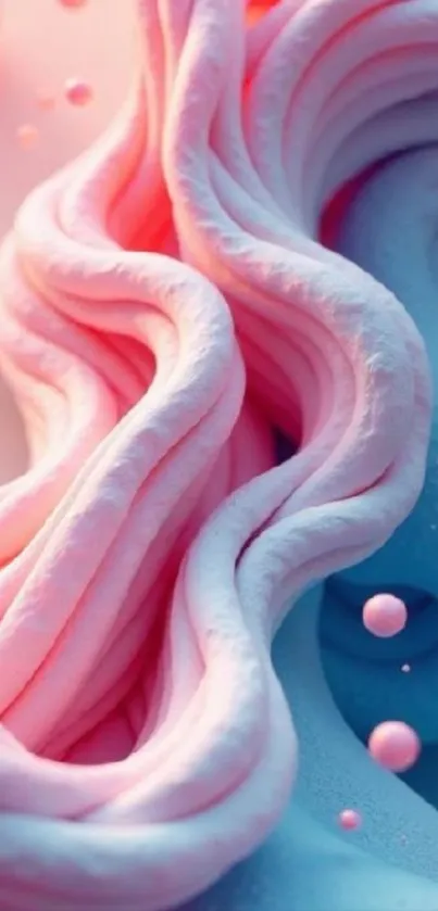 Vibrant abstract swirl with pink and blue colors for mobile wallpaper.