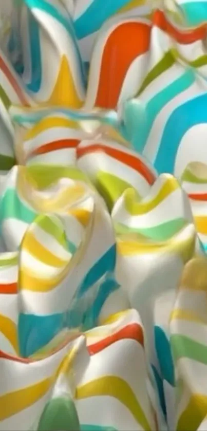 Colorful abstract waves create a vibrant pattern.