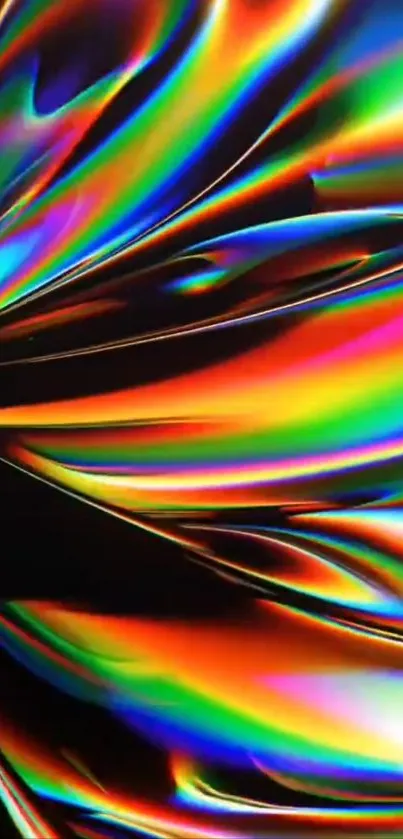 Vibrant abstract waves in colorful design wallpaper for phone.