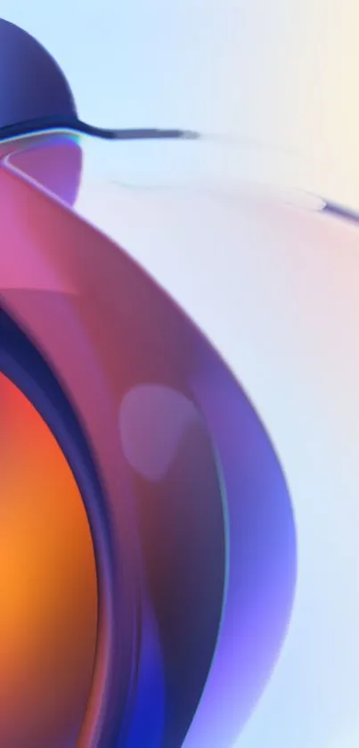 Abstract wallpaper with colorful blue and orange fluid waves design.