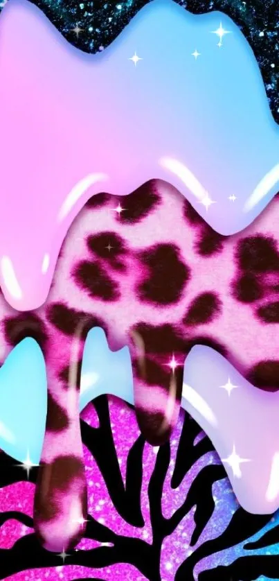 Colorful animal print mobile phone wallpaper with vibrant patterns.