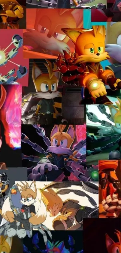 Collage of vibrant anime characters in action scenes.
