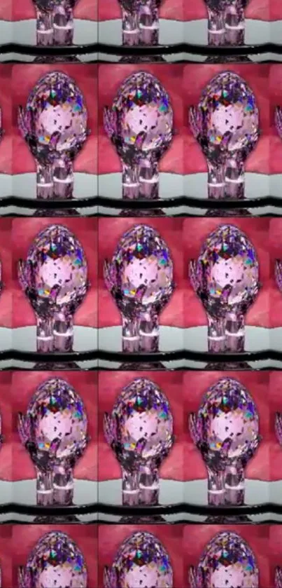 Colorful artistic skulls pattern wallpaper for mobile.