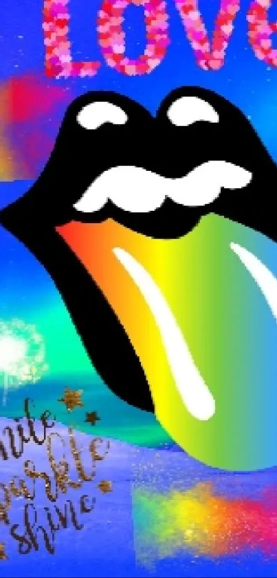Colorful aurora with pop art design and love theme.