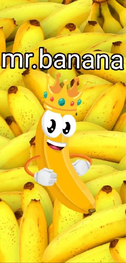 Animated banana character wallpaper with yellow background.