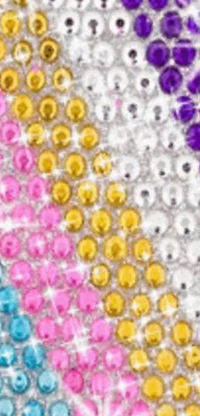 Colorful beaded mobile wallpaper with sparkling accents.