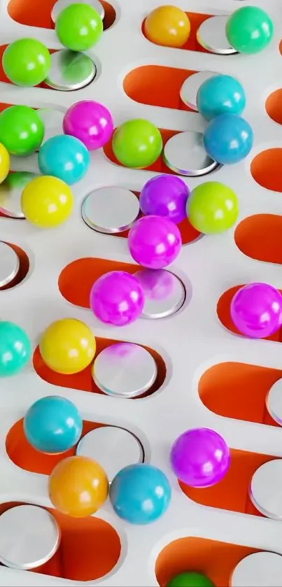 Colorful beads on an abstract vibrant background.
