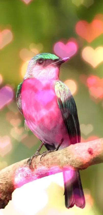 Colorful bird perched on a branch against a green backdrop.