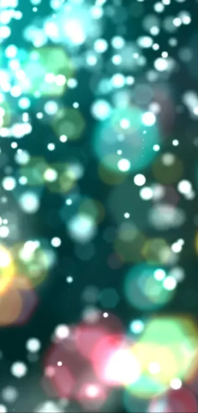 Colorful bokeh lights create a dreamy, abstract wallpaper for phones.