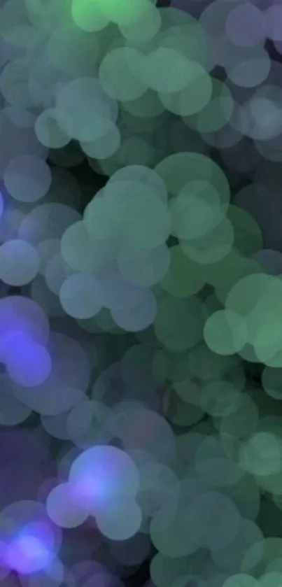 Green and purple bokeh mobile wallpaper.