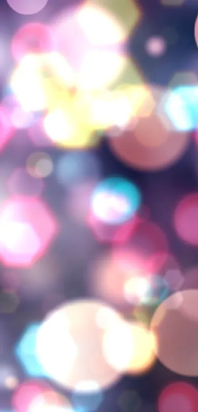 Colorful bokeh effects on a mobile wallpaper background.