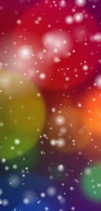 Vibrant bokeh wallpaper with colorful lights and abstract patterns for phones.