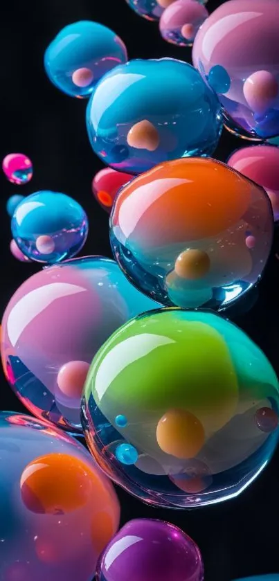 Colorful bubbles floating in an abstract design.