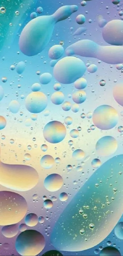 Colorful abstract bubbles on gradient background.
