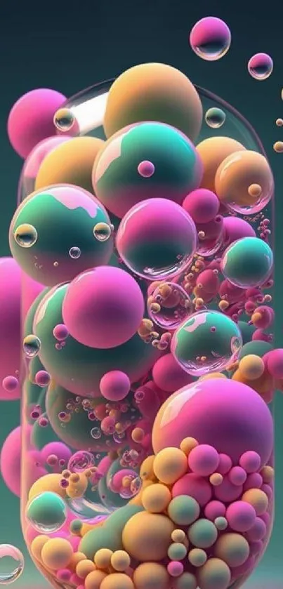 Colorful bubble art wallpaper with vibrant hues and abstract design.