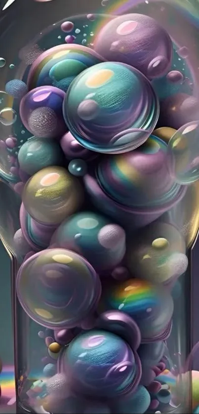 Colorful bubbles in a surreal art design.