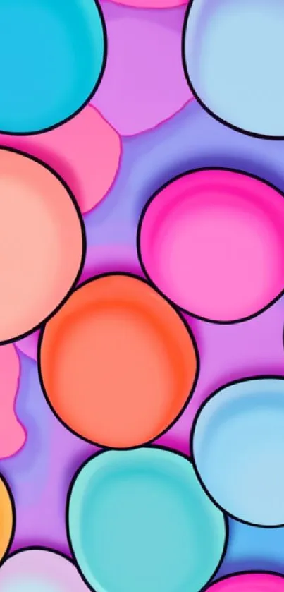 Colorful abstract bubble design wallpaper for mobile phones.