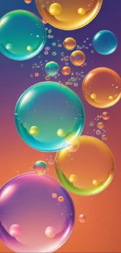 Colorful bubble art wallpaper with gradient spheres.