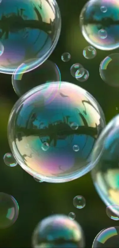 Vibrant mobile wallpaper with colorful iridescent bubbles.