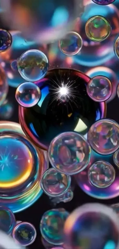 Colorful bubble fantasy wallpaper with vibrant reflections.