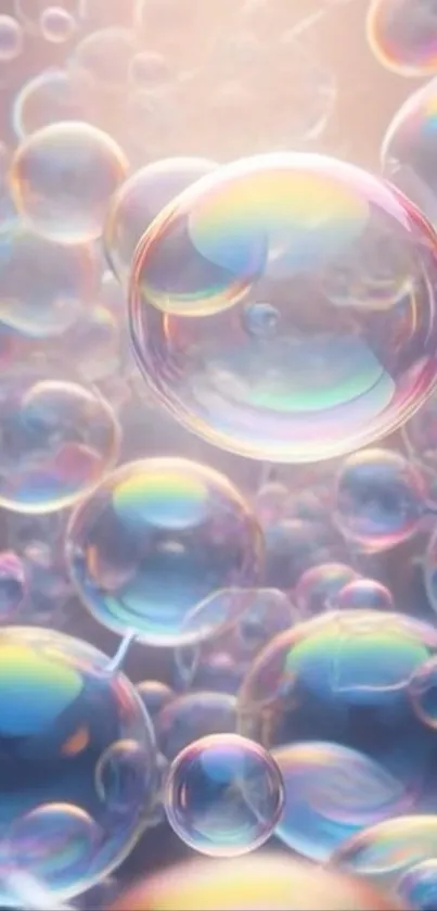 Colorful bubbles in a fantasy mobile wallpaper.