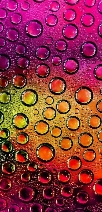 Vibrant abstract design with colorful bubbles.