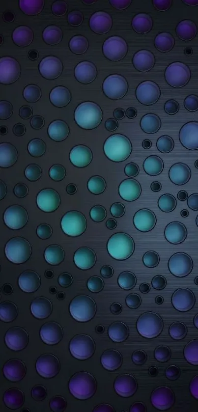 Colorful bubble pattern wallpaper with shades of blue and purple.