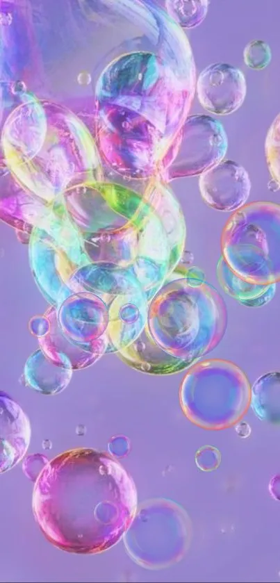 Vibrant and colorful bubble-themed phone wallpaper with a pastel background.