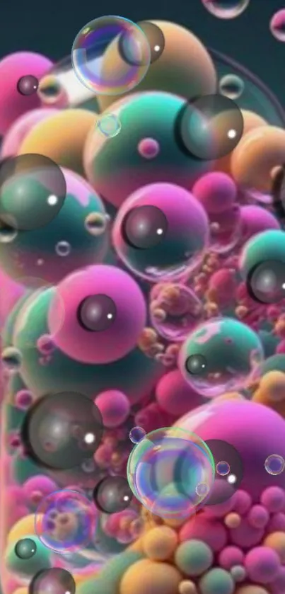 Colorful bubble pattern wallpaper for mobile phones.