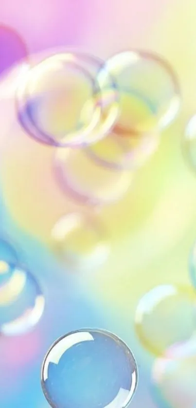 Colorful bubbles on a pastel background.