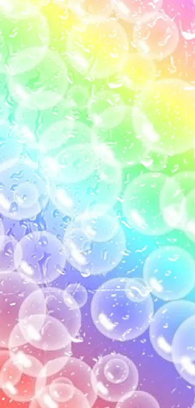 Vibrant rainbow bubbles mobile wallpaper