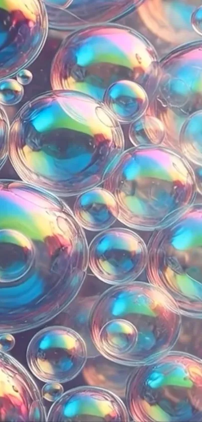 Colorful bubbles creating a mesmerizing, vibrant phone wallpaper.