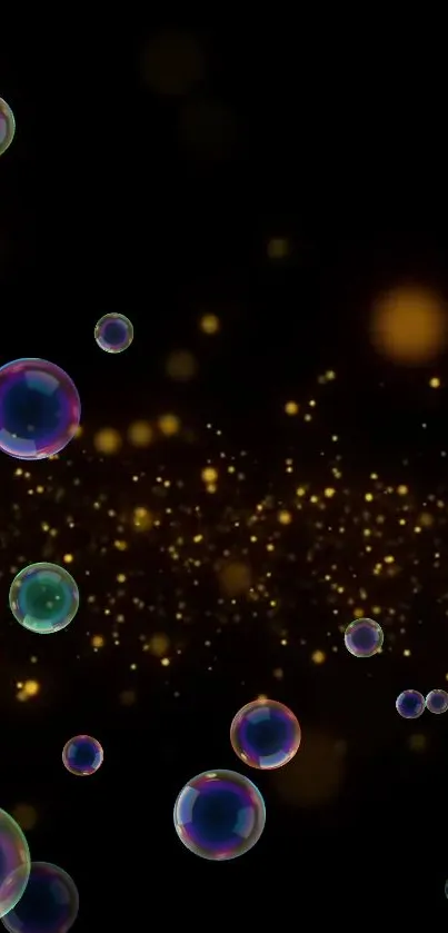 Colorful bubbles floating against a starry black galaxy background.