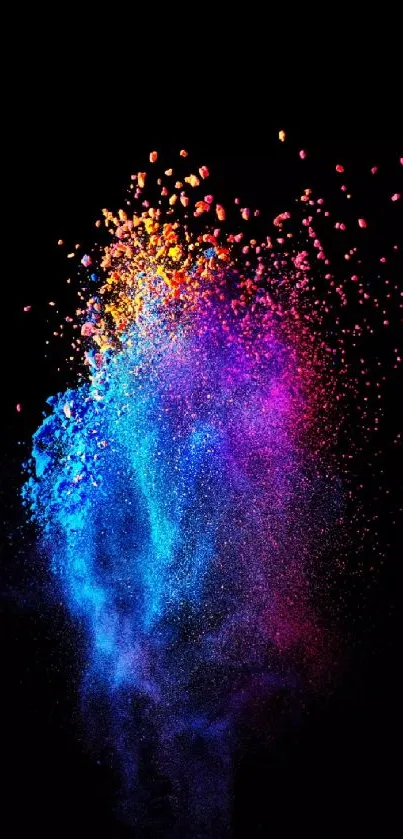 Vibrant color explosion mobile wallpaper with a dynamic and abstract design.